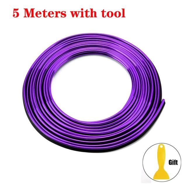 Decorazione Modanatura Auto Universale Strisce Flessibili 5M/3M/1M Modanature Auto Interne Rivestimento Copertura Auto Cruscotto Porta Car-styling