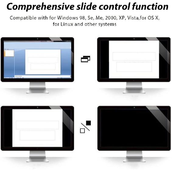 Presentation Clicker Remote Control 15m Distance Ergonomic Portable 2.4GHz, Wide Compatibility for Windows, for OS X, for Linux
