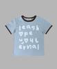 Hyui Alphabet Ringer Tee Sky Blue