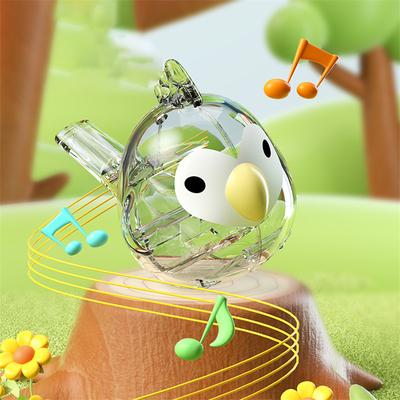 Kids Water Whistle Bird Shaped with Lanyard Small Musical Instrument Toy Bird Calling Device Educational Children Gift for Kid