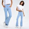 High Waist Flared Denim Yoga Pants - Women's Fitness & Casual Style