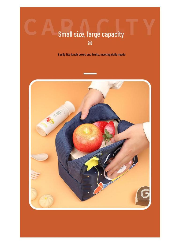 3D Cartoon Thermal Bento Bag - Insulated Lunch Box with Aluminum Foil Lining