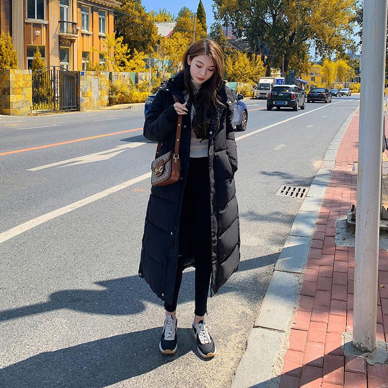 Cotton-padded Jacket Women's Winter Clothes New Ankle-length Cotton-padded Jacket Korean Version of Loose Hooded Cotton-padded Jacket.