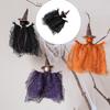 Black Kitten Witch Ornaments Party Cloth Hanging Decorations For Porch Mantel Garden Shelf Decoration