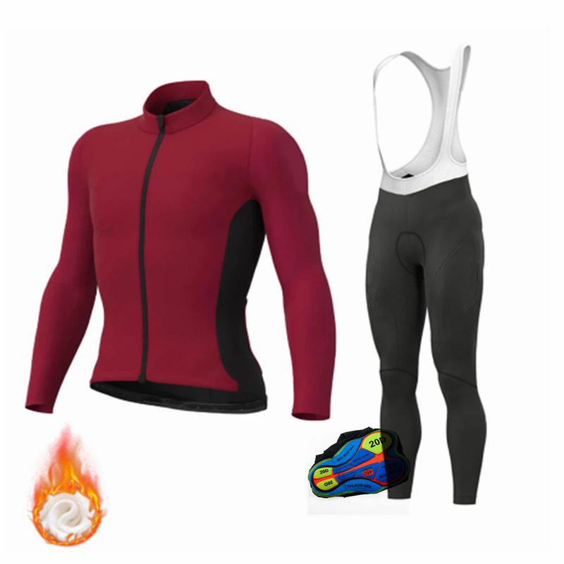 2026 Winter Warm Cycling Clothing Set  MTB Suits Long Pants with 20D Gel Bike Clothing Men Thermal Fleece Bicycle Uniform Cycling Sets
