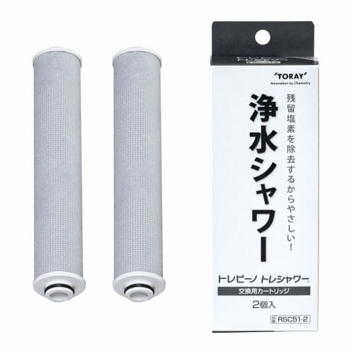[.co.jp Exclusive] Torayvino Toray Shower Replacement Cartridges (2-Pack) Recommended by the Japan Atopic Dermatitis Association (RSC51-2)
