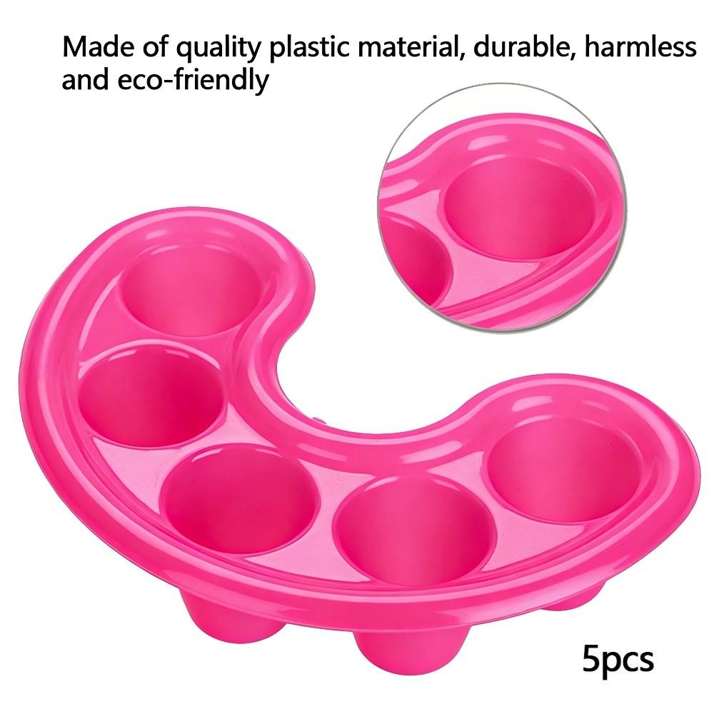 5pcs Rose Red 5-Hole Gel Soak Off Bowl Five Holes Nail UV Gel Removal Bowl Finger Soaking Treatment
