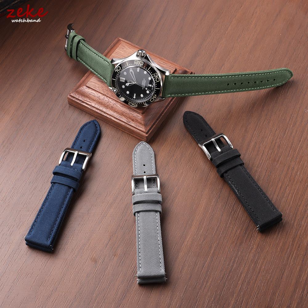 Quick Release Waterproof Sailcloth Watch Band for Omega Two-Sided Nylon Watchband 20mm 22mm Replacement Strap Sport Belt for Men