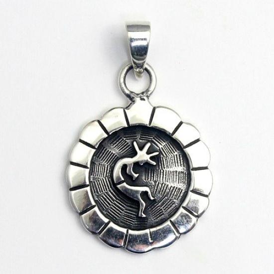 Native American Indian Kokopelli Silver 925 Pendant Top