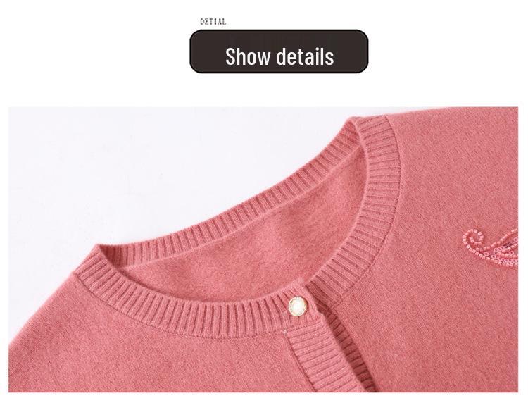 Damen 100% Woll-Cardigan-Mantel - Herbst/Winter 2025 Kollektion, Perfekt für Mittelalte & Ältere, Locker sitzender Pullover.