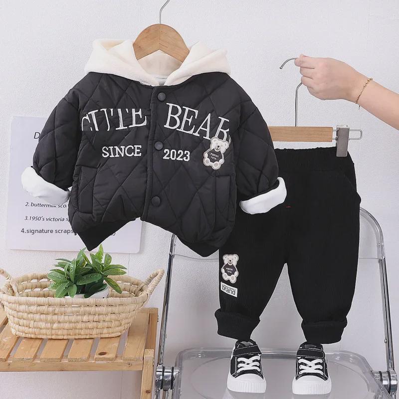 Autumn/Winter Quilted Baby Two-Piece Suit - Cute and Cozy Unisex Winter Outfit