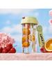 1PC transparent plastic straw leak proof sports water bottle, tea filtration, large capacity bottle with lid