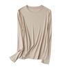 Women's Heavyweight Mulberry Silk Long Sleeve Top - Warm 160g, Small Round Neck, Perfect for Autumn/Winter