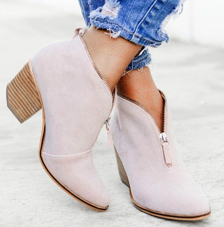 Womens Leather Ankle Boots Flats Ladies 