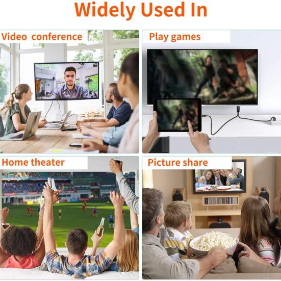 Adapter Cable 3-in-1 Type-C 2m TV Micro USB AV Adapter 1080P Cable