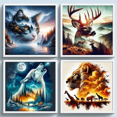 Full Embroidery Cotton Thread 11CT Printed Animal Cross Stitch Kit Art