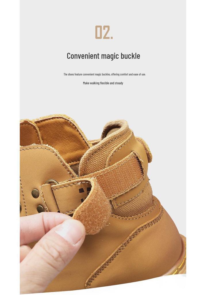 Men's Waterproof High-Top Leather Martin Boots, 2024 New Style Spring & Autumn Shoes for Men and Boys, Unisex Design.