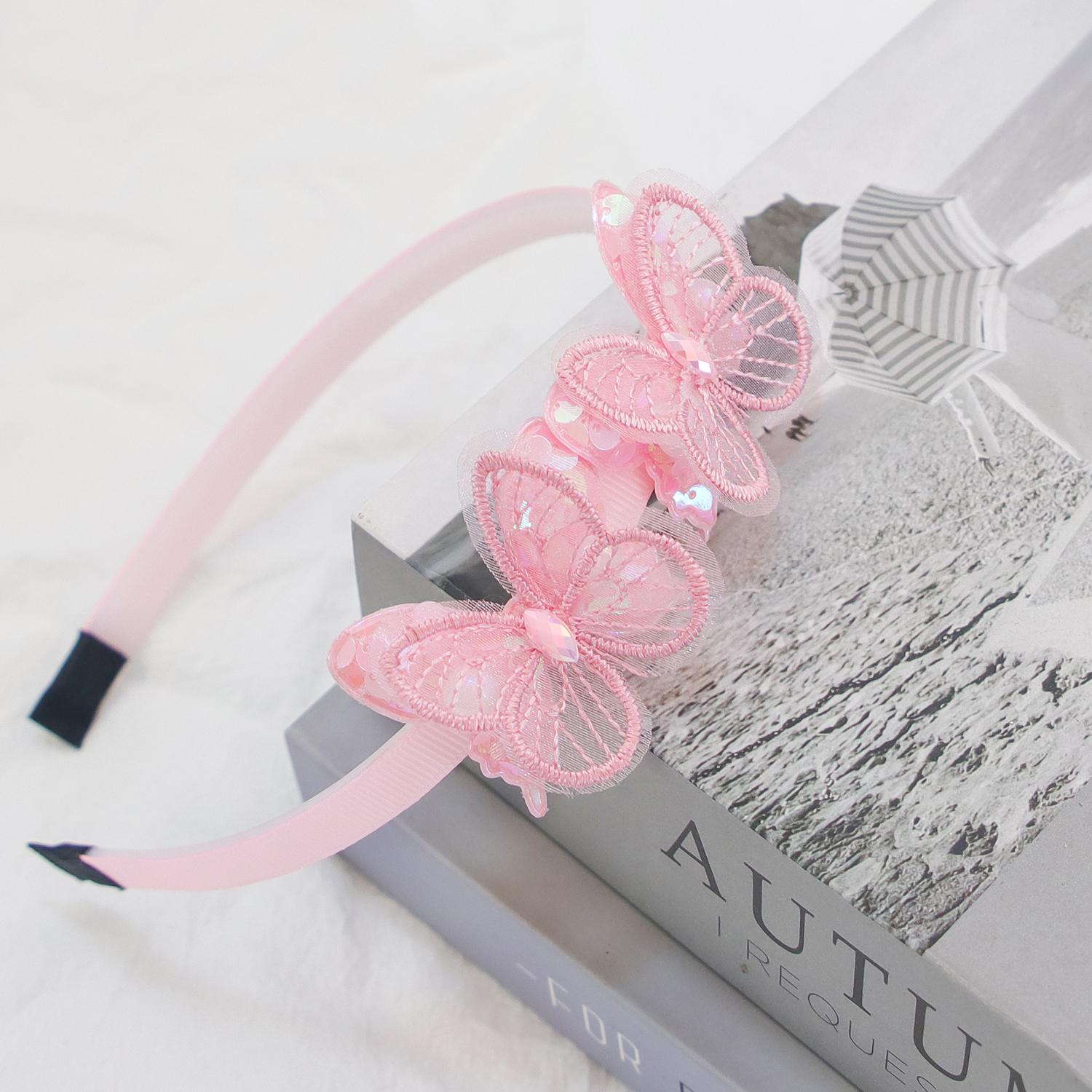 

Милые повязки на голову с бабочками для девочек 5 см Двойные пайеточные повязки для волос с бабочками Детские обручи для волос Детские аксессуары для волос для девочек