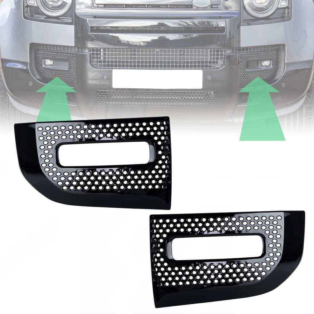 Copertura Trim Cornice Sostituzione Griglia Fendinebbia Nero Lucido Defender 90 110 130 L663 2020- LR129432 LR129431