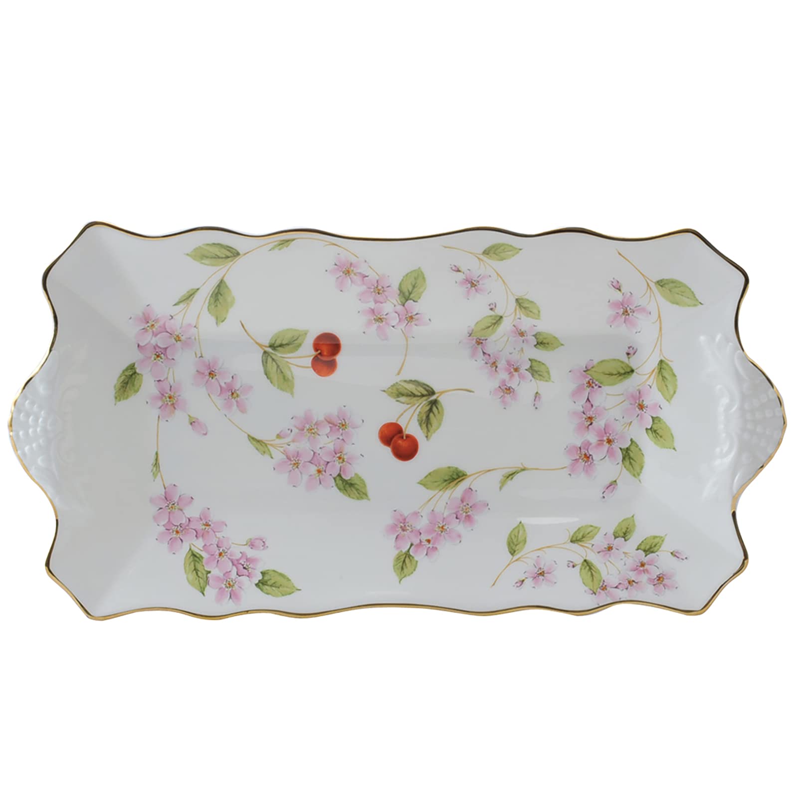 

Aynsley Cherry Blossom Sandwich Tray Plate, approx. 31.5 x 15.5 cm, CBPT20647C