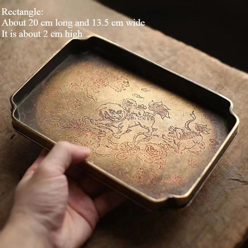 

Archaize Brass Tray Temple Offering Sacrificial Articles Fruit Plate Poetry Crafts Home Living Room Saucer Tea Tray Decoration