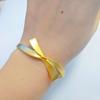 Gold-Plated Copper Open Bow Bangle for Women - Celebrity Style Jewelry