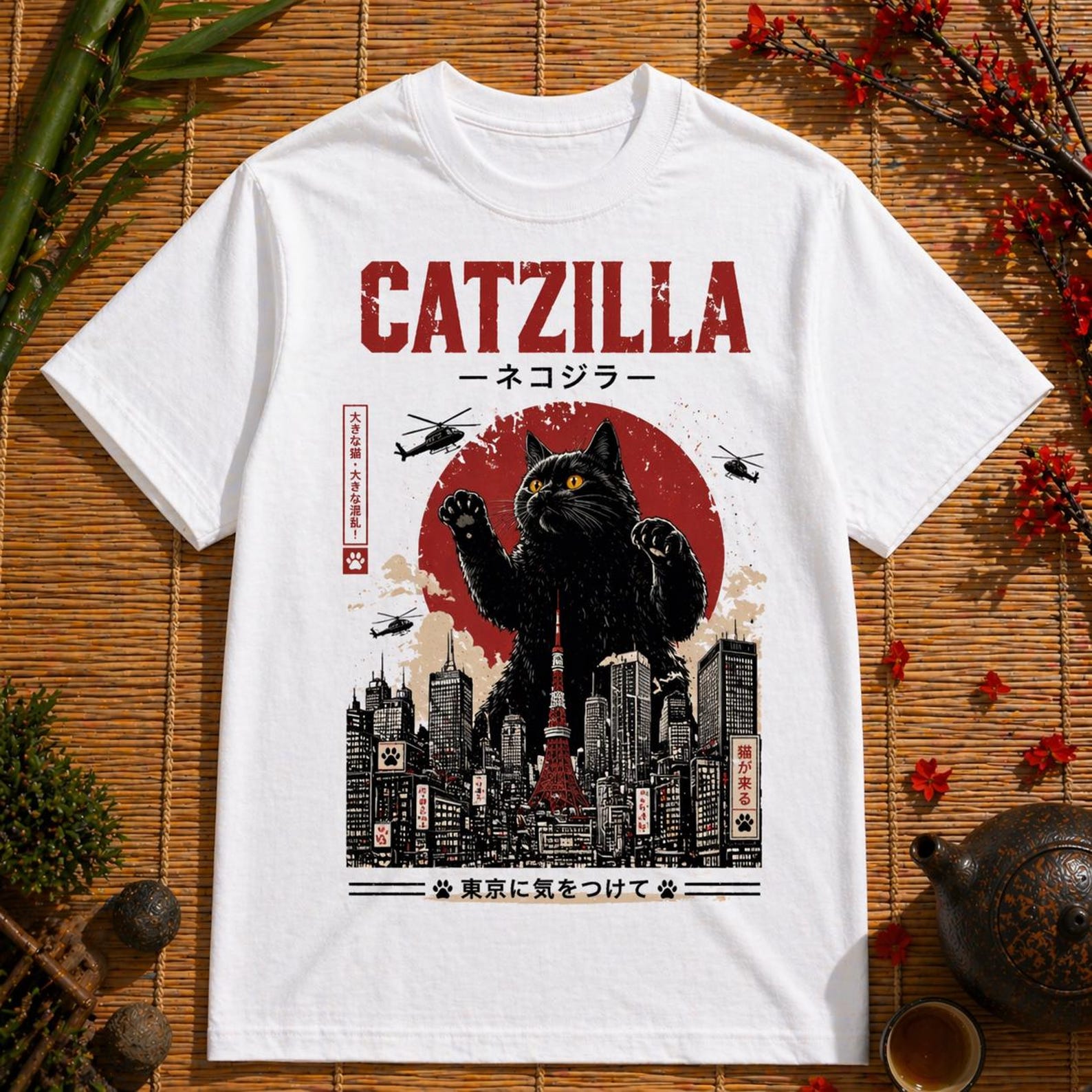 Catzilla Urban Monster Tee – Giant Cat Kaiju Streetwear Shirt S