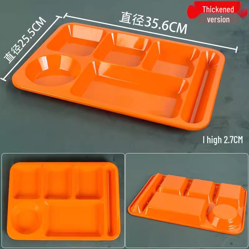 A5 Melamine 6-Compartment Divided Lunch Tray
