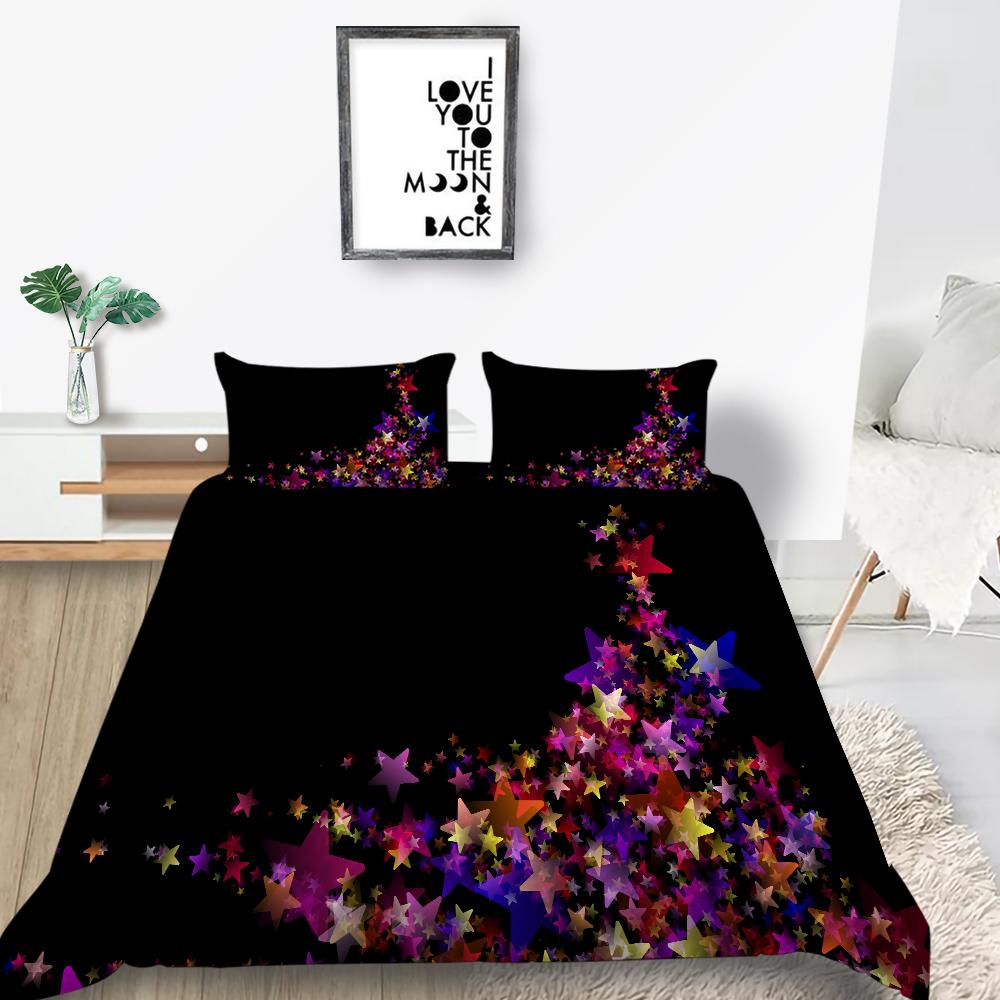 Star Bed Cover Set Sky Home Textiles Bedding Suit with Pillowcase Bedclothess 2/3 Pcs Girls Women Duvet Covers