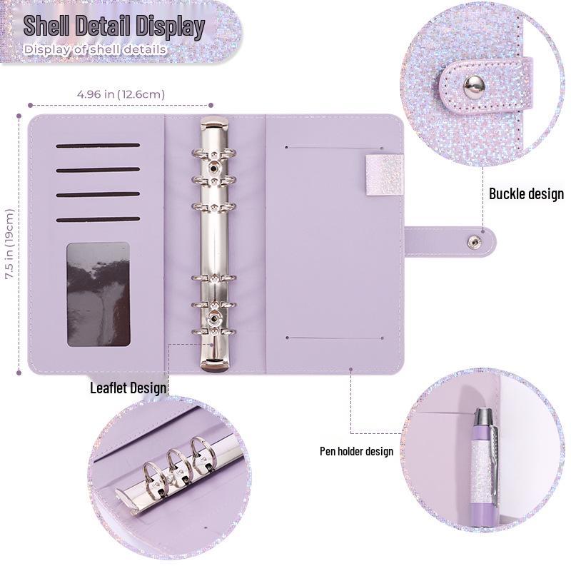 A6 Crystal Ring Binder Cash Budget Book and Daily Financial Planner.