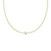 European & American Pearl Pendant Gold Necklace: Women's Simple Luck Beads Stainless Steel Clavicle Chain