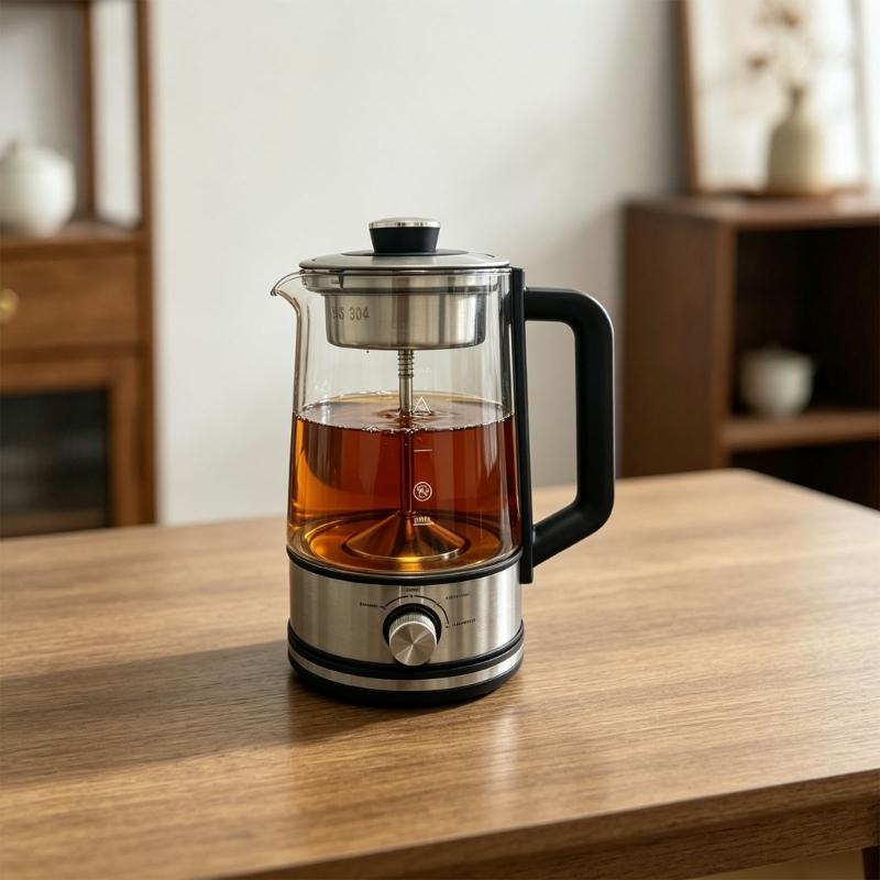 Automatic Steam Tea Maker With Nonrust Steel And High Borosilicate Glass For Healthy Brewing Perfect For Home And Office Use