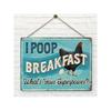 Funny Metal Wall Art Poster Chicken Poop Breakfast Kitchen Decor