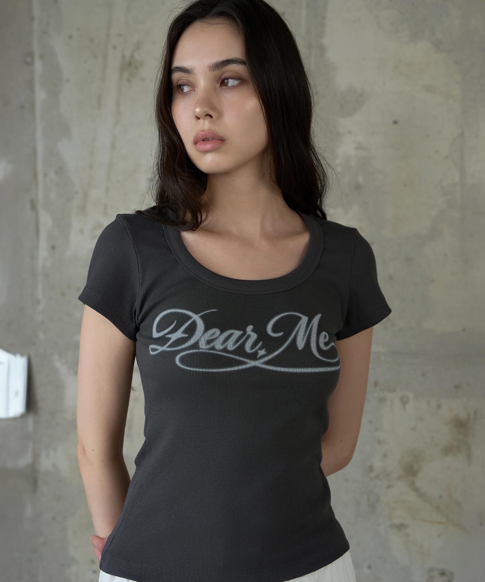 Dear Me U-Neck New Logo Tee [Charcoal] S
