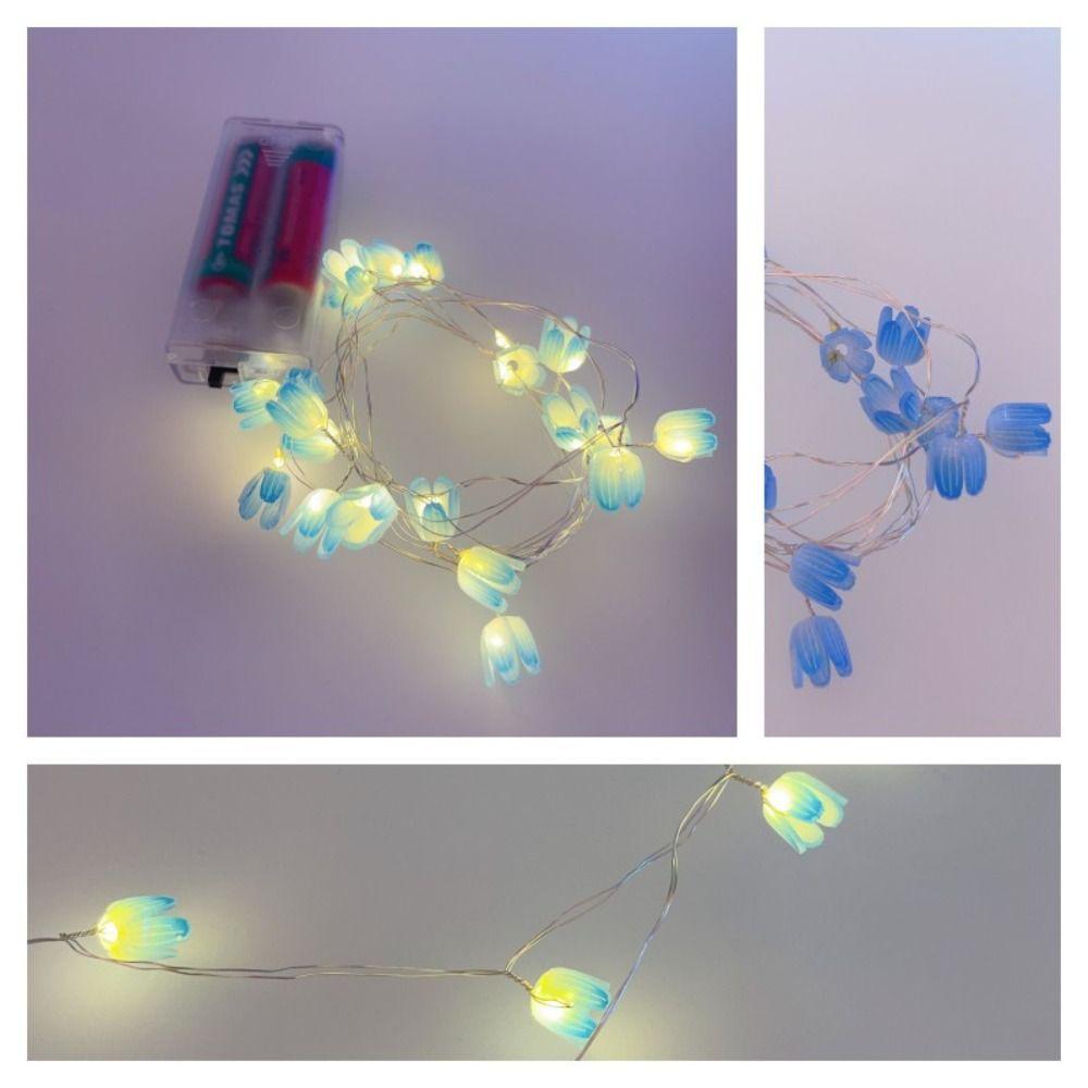 Battery Operated Flowers Night Light 5M 50LED Flower Fairy Light Tulip String Lights  Home