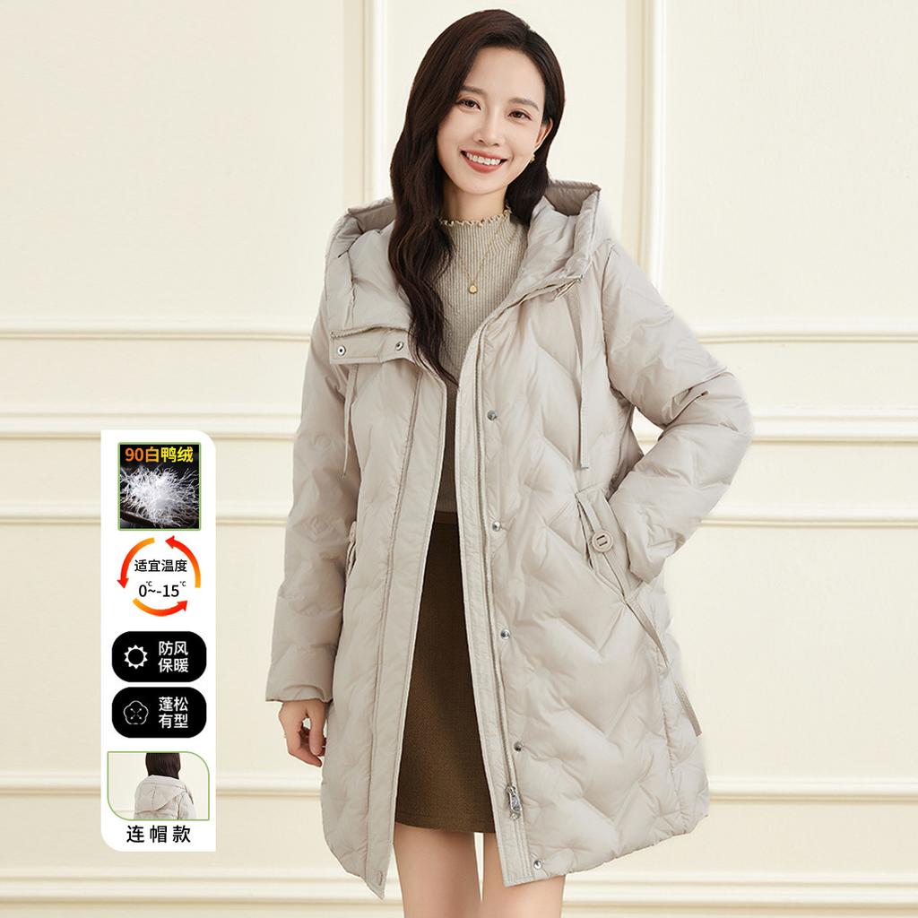 [Down Jacket] Autumn and Winter Thick 90 Duck Down Medium to Long Women's Coat