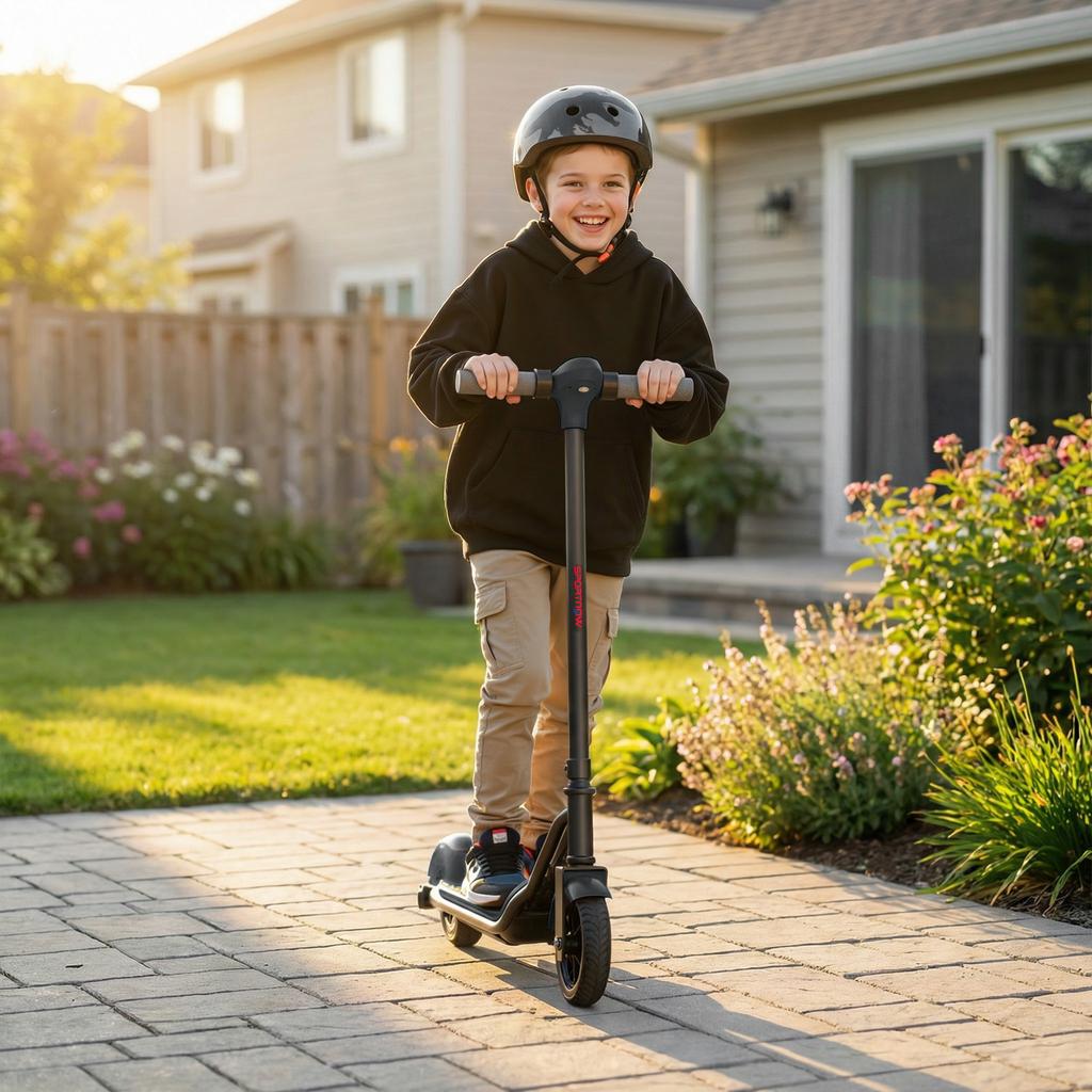 Electric Scooter for Kids, with LED Display, Green