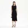 VEROMODA Elegant Mesh Panel Sleeveless Black Dress