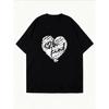 White T Shirt With Heart Pattern For Casual Wear