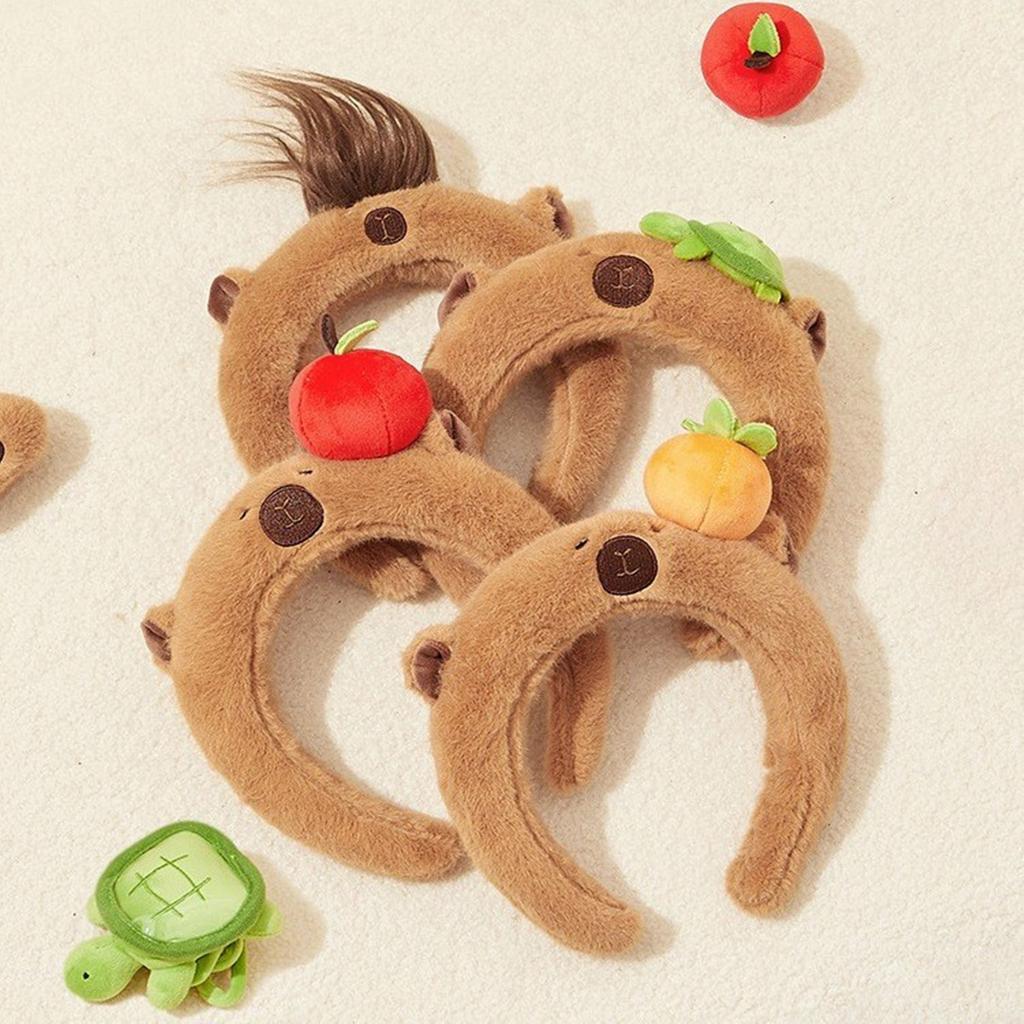 Cute Capybara Shape Hair Hoop Women Spa Wash Face Makeup Headband for Photoshoot Christmas Party Hair Accessories