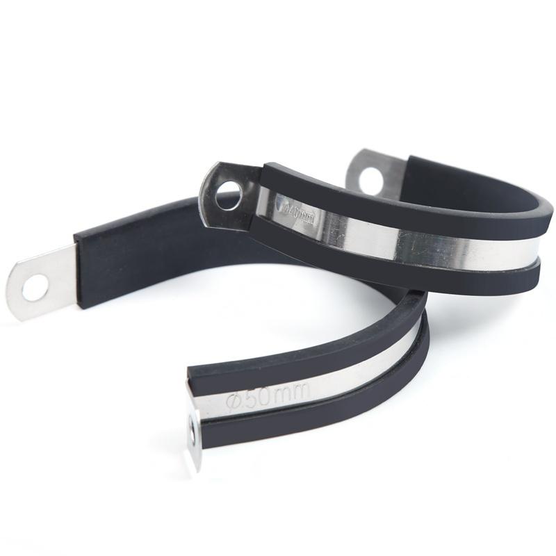 10Pcs/Lot 6MM-55MM 304 Stainless Steel Rubber Lined P Clips Cable Mounting Hose Pipe Clamp Mikalor 6MM 10PCS