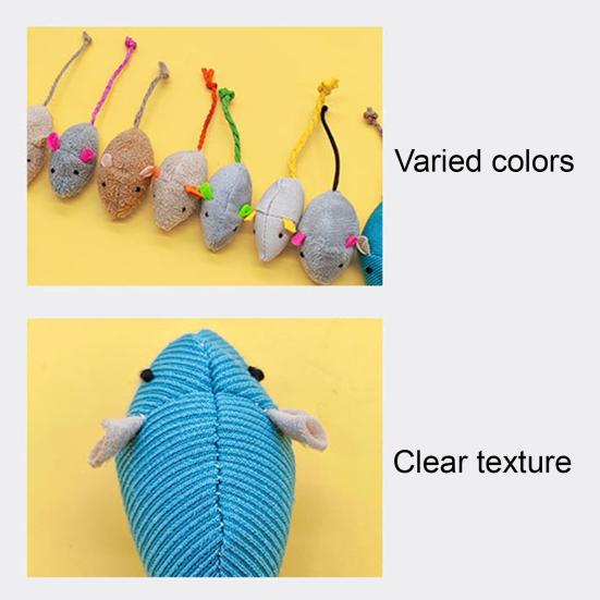 Plush Mouse Cat Toy Soft Stuffed Mouse Toy with Rope Tail Prefilled Catnip Mouse Toy for Indoor Cats Play Hunting And Exercise