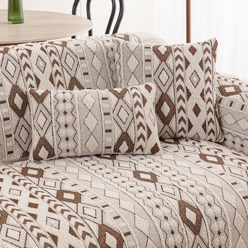 European Half-Pile Velvet Sofa Cushion | Winter Plush Non-Slip Seat Cover Protector