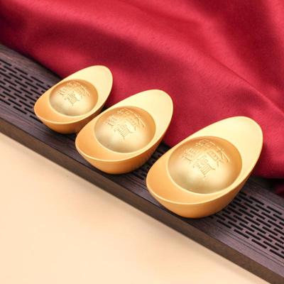 Golden Fortune Ingot Ornament for Home or Office Décor