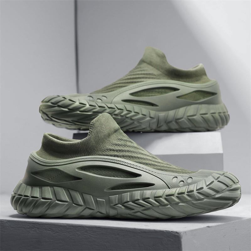 New Flying Woven Mesh Breathable Socks Shoes A Slip-on Lazy New Non-slip Thick Soles All Casual Sports Shoes Four Seasons