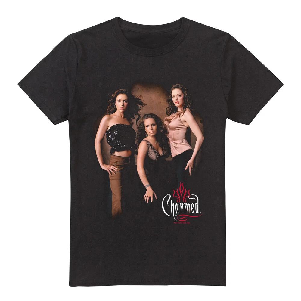 Charmed Three Hot Witches 100% Cotton T-shirt Mens Tees Top S-2XL, Black 2XL