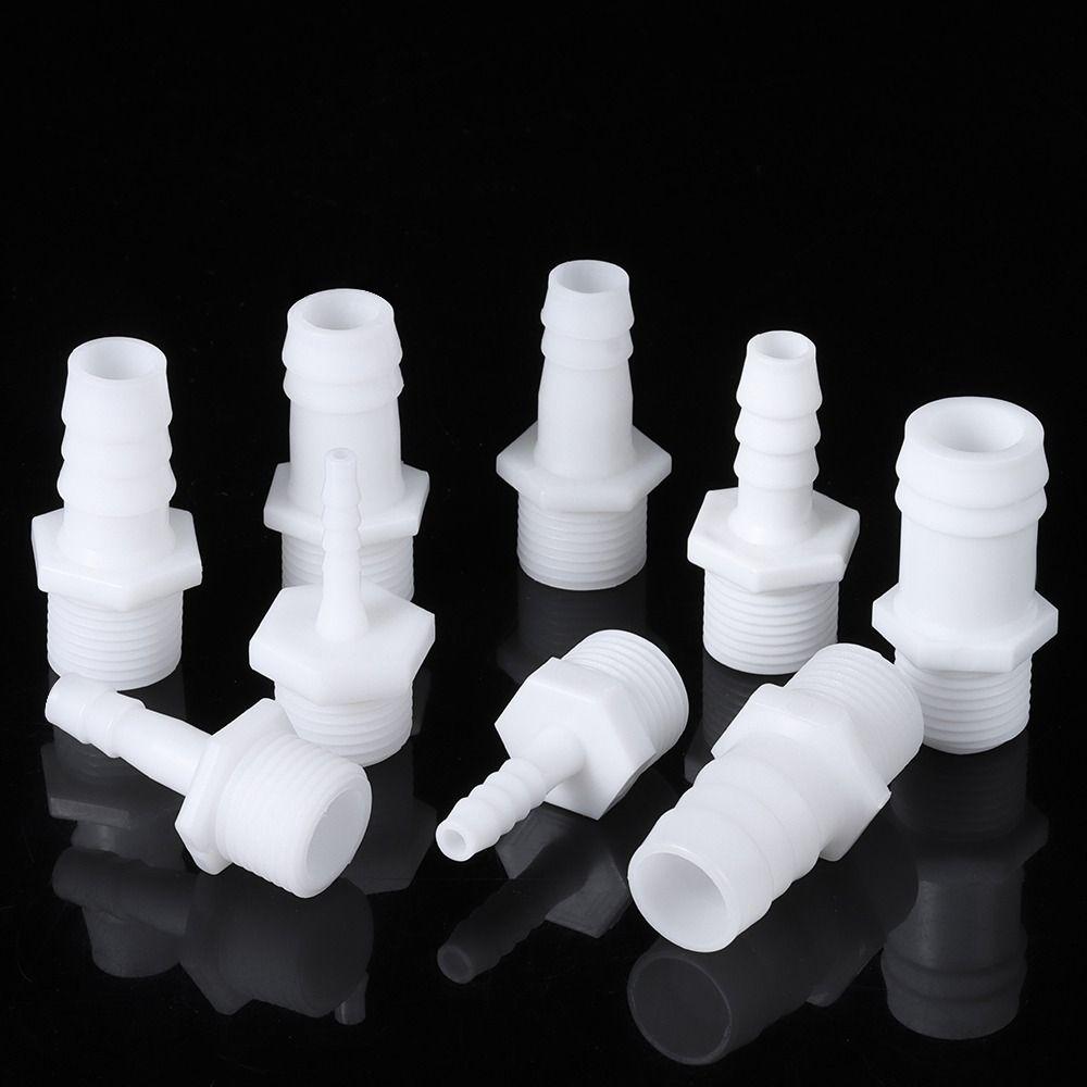 1/10Pcs 4/6/8/10/12/14/16/18/20mm Pipe Coupler Pipe Fittings 1/2 Inch Thread To Barb