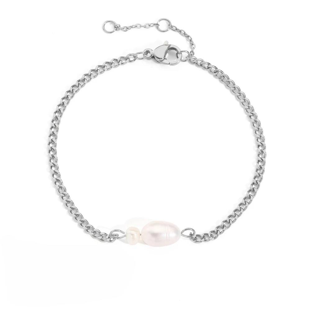 Simple Stainless Steel Imitation Pearl Bracelet Bracelet High Quality Women's Bracelets Jewelry Party Favors