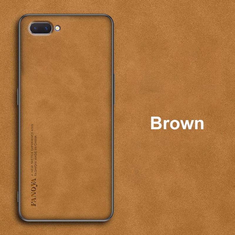 For OPPO A12E Case Luxury PU Leather Phone Case For OPPO A3S AX5 Back Cover Matte Silicone Shockproof Full Protection Coque