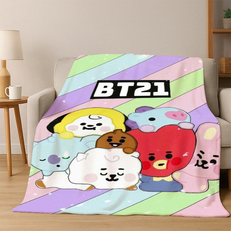 Fashion B-BTS Kpop Ultra Soft Flannel Throw Blanket, Warm Cozy Blanket for Couch Sofa Bed Bedroom Living Room Travel Gift